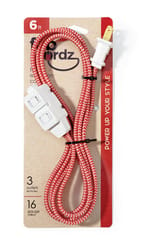 Fabcordz Indoor 6 ft. L Red/White Extension Cord 16/2 SPT-2