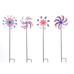 Infinity Multicolored Iron 39.37 in. H Patriotic Outdoor Spinner