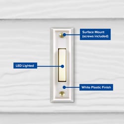 Heath Zenith White Plastic Wired Pushbutton Doorbell