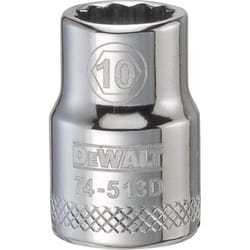 DeWalt 10 mm X 3/8 in. drive Metric 12 Point Socket 1 pc