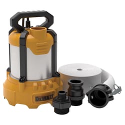 Dewalt 1/3 HP 3600 gph Aluminum Switchless Switch Bottom AC Utility Pump Kit
