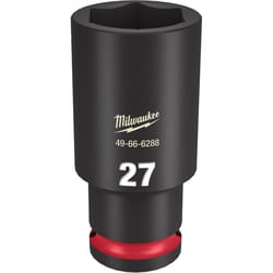 Milwaukee Shockwave 27 mm X 1/2 in. drive Metric/SAE 6 Point Deep Impact Socket 1 pc