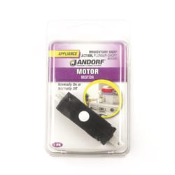 Jandorf 18 amps Single Pole Momentary Appliance Switch Black/Silver 1 pk