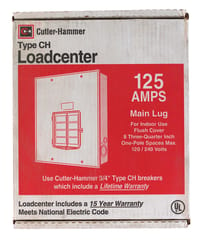 Eaton Cutler-Hammer 125 amps 120/240 V 8 space 8 circuits Flush Mount Main Lug Load Center