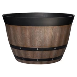 Southern Patio 9.1 in. H X 15.4 in. W X 15.4 in. D Resin Pinot Barrel Oak