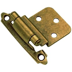 Hickory Hardware 2.34 in. W X 2.63 in. L Antique Brass Steel Self-Closing Hinge 2 pk