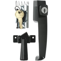 Ace Bare Black Steel Push Button Keyed Latch 1 pk