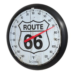 La Crosse Technology Route 66 Dial Thermometer Plastic Black 6.75 in.