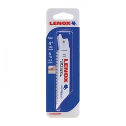 Lenox 4 in. Bi-Metal Reciprocating Saw Blade 6 TPI 5 pk
