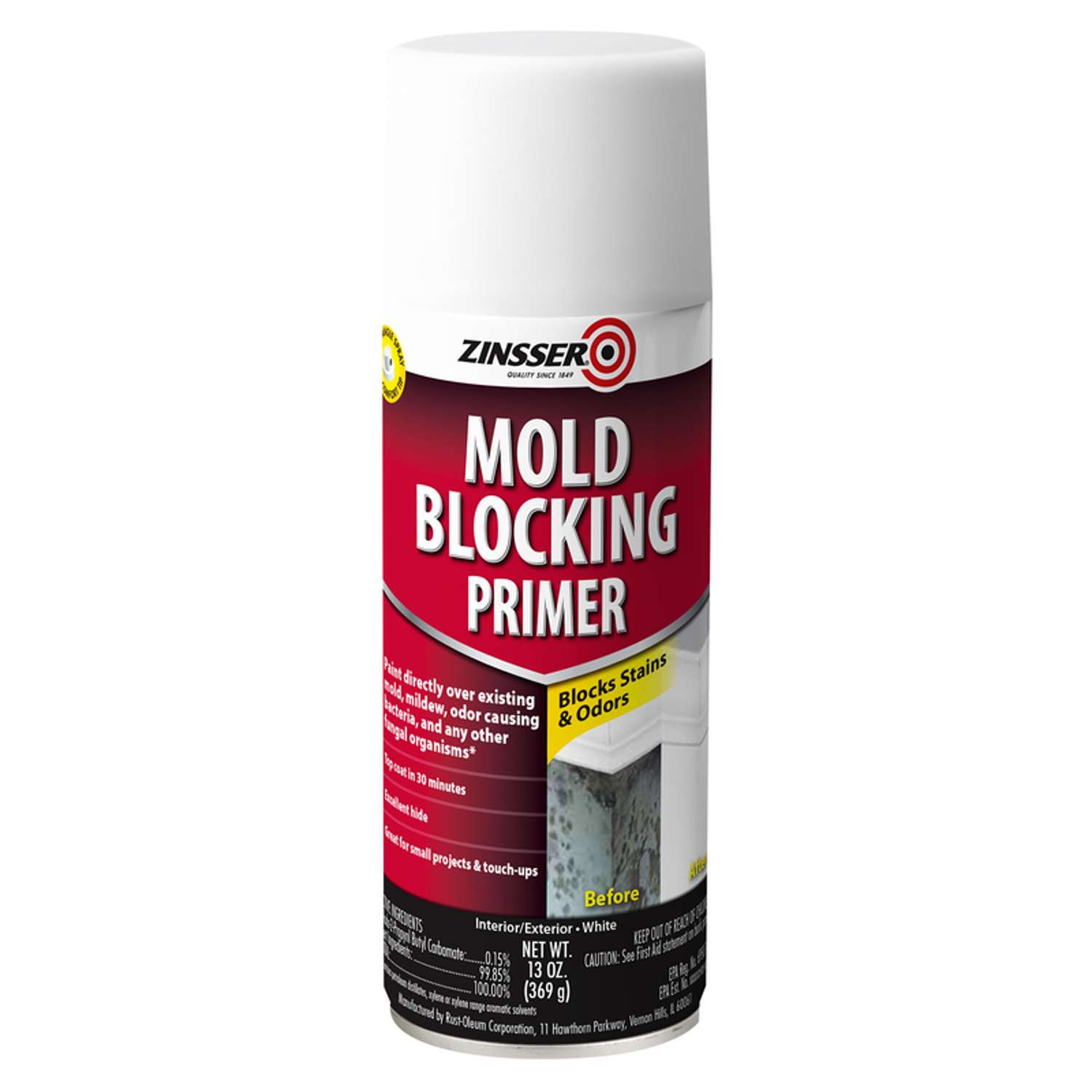 Zinsser Mold Blocking White WaterBased Alkyd Spray Primer 13 oz Ace Hardware