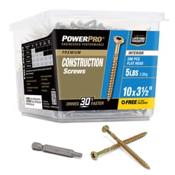 HILLMAN Power Pro No. 10 X 3-1/2 in. L Star Bronze Ceramic Coarse Wood Screws 280 pk