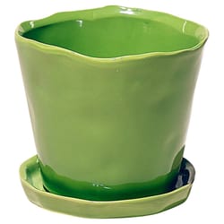 Chive Tika 5 in. D Ceramic Flower Pot Green