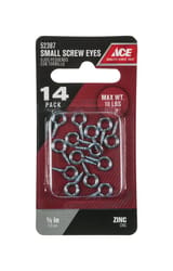 Ace 1/16 in. D X 0.5 in. L Zinc-Plated Steel Screw Eye 10 lb. cap. 14 pk