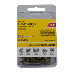 Ace No. 6 X 1-5/8 in. L Phillips Yellow Zinc Cabinet Screws 75 pk