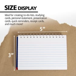 Bazic Products 3 in. H X 5 in. W Ruled Spiral Index Cards White 50 pk