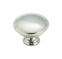 Amerock Allison Round Cabinet Knob 1-5/16 in. D 15/16 in. Brushed Chrome 1 pk