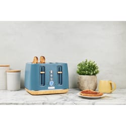 Haden Dorchester Stainless Steel Blue 4 slot Toaster 9 in. H X 12 in. W X 11 in. D