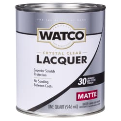 WATCO Matte Crystal Clear Oil-Based Alkyd Wood Finish Lacquer 1 qt