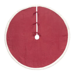 Dyno Red/White Dot Sherpa Edge Tree Skirt 48 in.