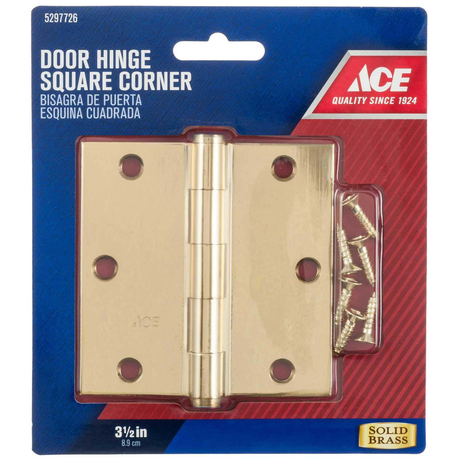Ace 31/2 in. L Bright Brass Door Hinge 1 pk Ace Hardware
