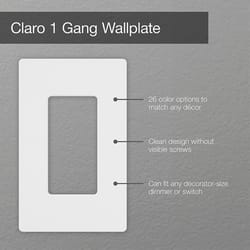Lutron Claro Gray 1 gang Plastic Decorator Wall Plate 1 pk
