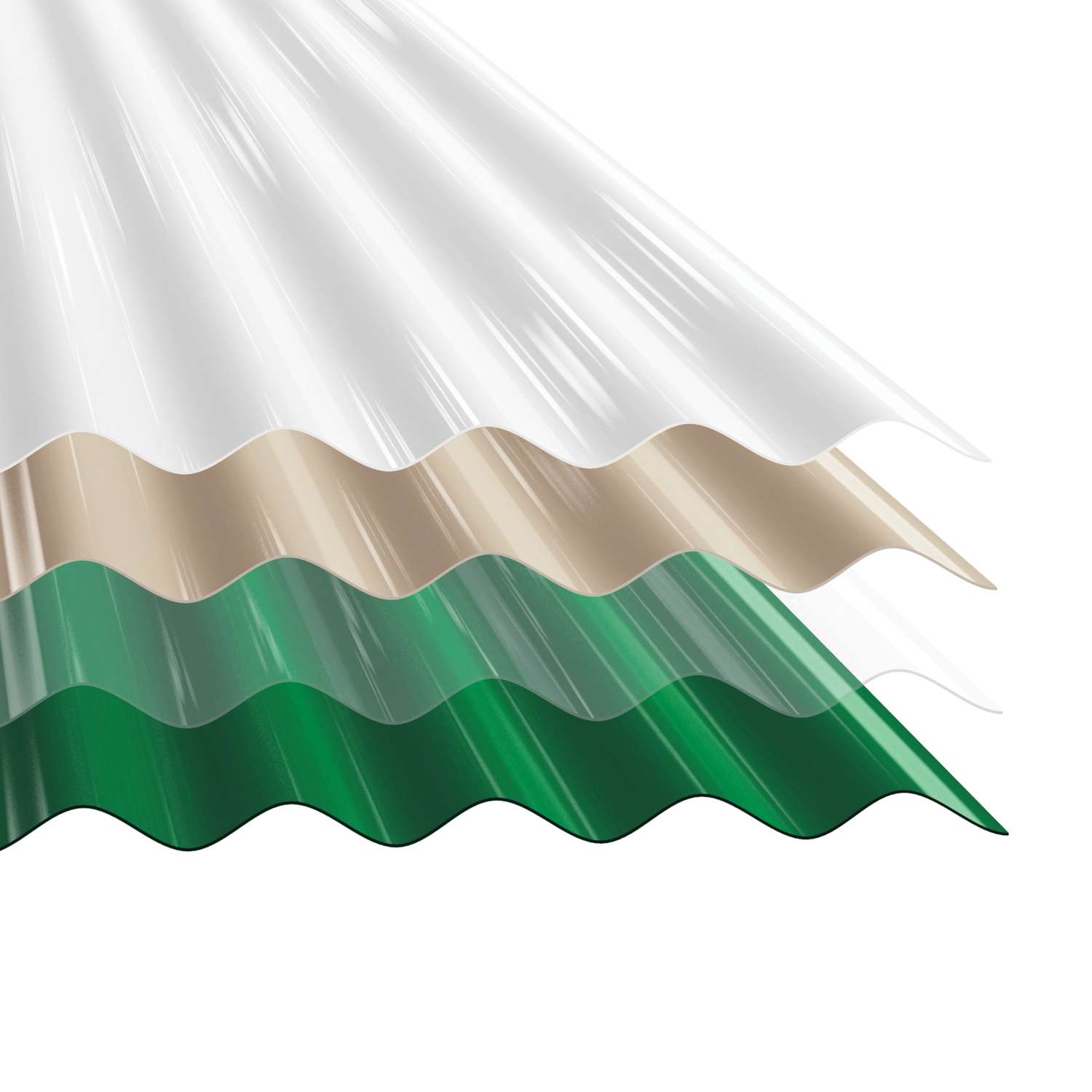 Tuftex SeaCoaster 2.2-ft x 8-ft Corrugated Green PVC Plastic Roof Panel