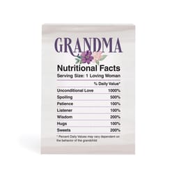 P. Graham Dunn 7 in. H X 2 in. W X 6 in. L White Wood Grandma Nutritional Facts Word Block