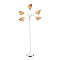 Simple Designs 67 in. Gray/White Floor Lamp