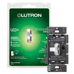 Lutron Toggler White 150 W 3-Way Dimmer Switch 1 pk