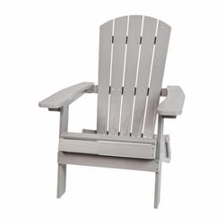 Flash Furniture Charlestown Gray Resin Frame Adirondack Foldable Chair