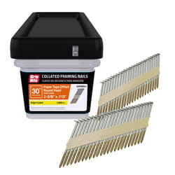 Grip-Rite 2-3/8 in. L X 12 Ga. Angled Strip Bright Framing Nails 30 deg 1000 pk