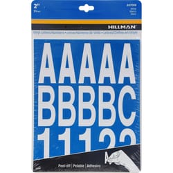 Hillman 2 in. White Vinyl Self-Adhesive Letter and Number Set 0-9, A-Z 205 pc