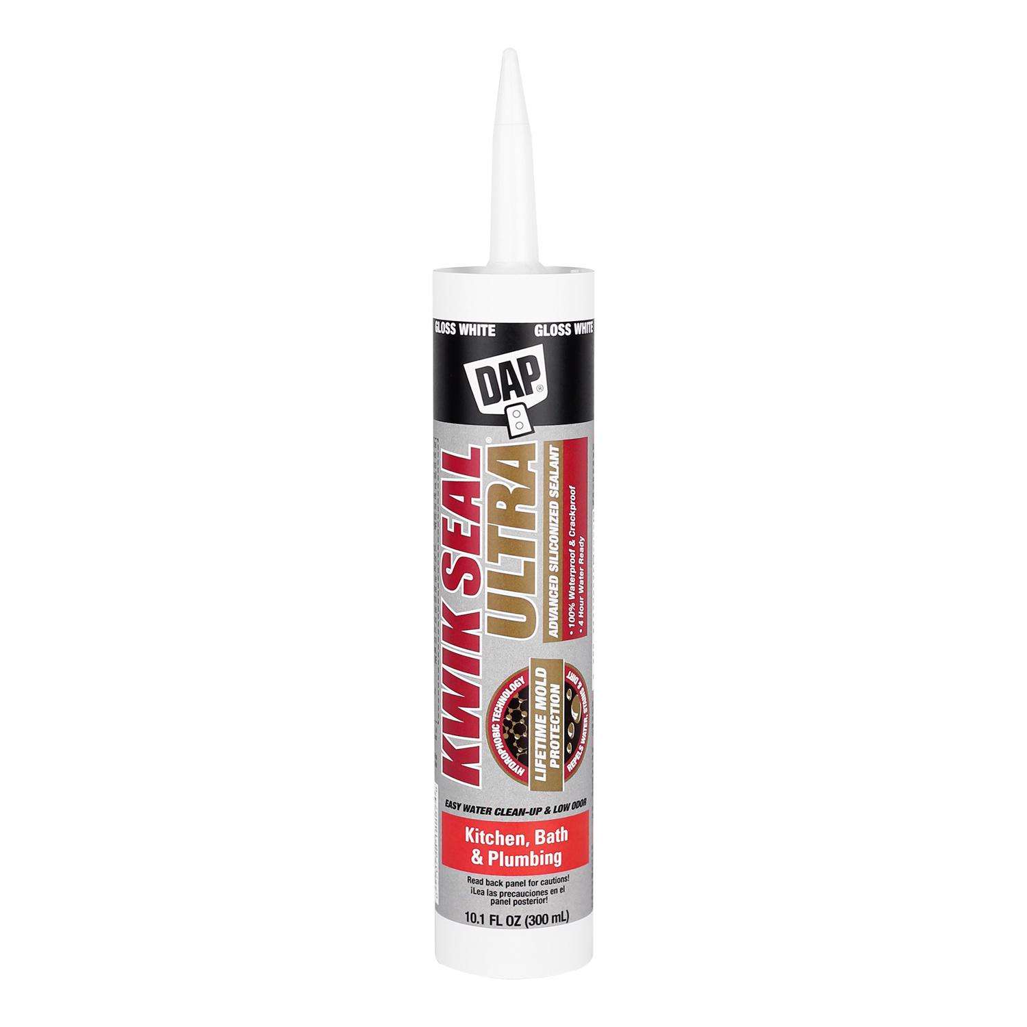 DAP Kwik Seal Ultra White Siliconized Acrylic Kitchen and Bath Sealant