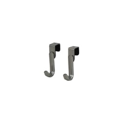 Spectrum 0.5 in. L Satin Nickel Silver Steel Hook 2 pk