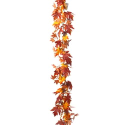 Gerson Warm White Prelit Leaf Garland Harvest Decor