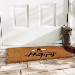 Home & More 1.42 W X 2.42 L Brown Bee Happy Coir Door Mat