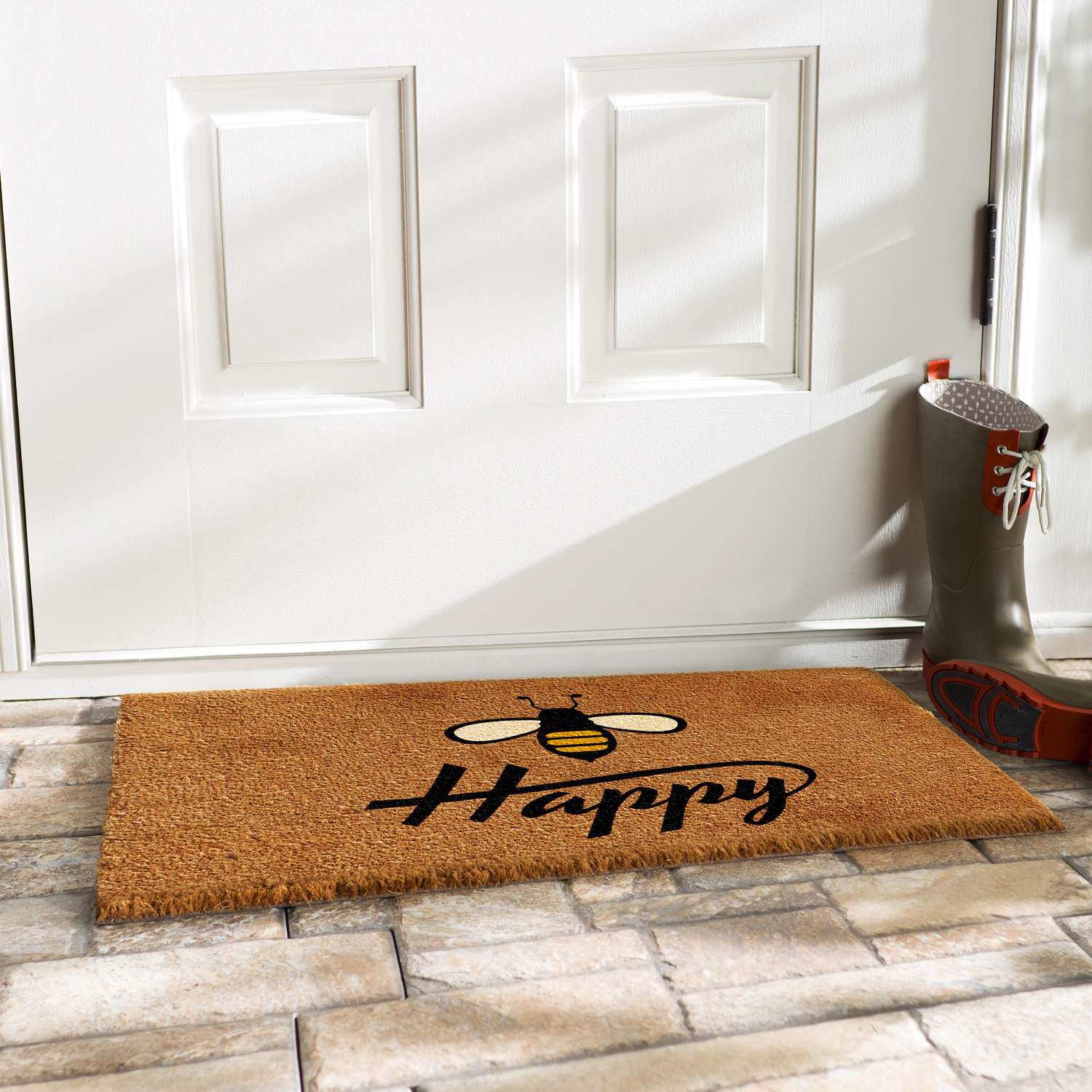 Coir Door Mat 30in x 18in - Happy Camper