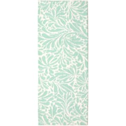 Simples Spaces 54 in. W X 21 in. L Green/White Acanthus Microfiber Polyester Accent Rug