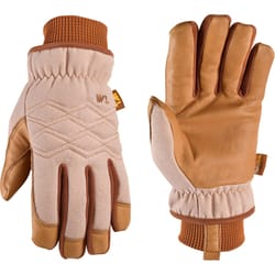 Wells Lamont HydraHyde Women's Indoor/Outdoor Canvas Work Gloves Brown L 1 pair