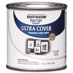 Rust-Oleum Painters Flat White Water-Based Ultra Cover Paint Exterior and Interior 0.5 pt