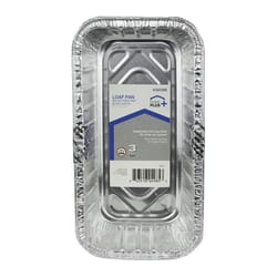 Home Plus Durable Foil 3-3/4 in. W X 8 in. L Loaf Pan Silver 3 pk