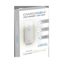 ChargeHub X4 USB Charger/Night Light 1 pk