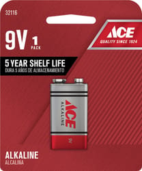Ace 9-Volt Alkaline Batteries 1 pk Carded