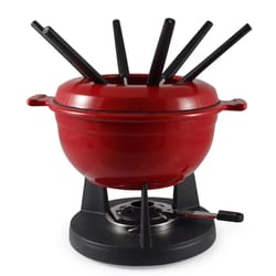 Swissmar Lucerne Red 2 qt Cast Iron Fondue Set