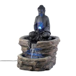 Cascading Fountains Serenity Buddha Polyresin Outdoor Fountain