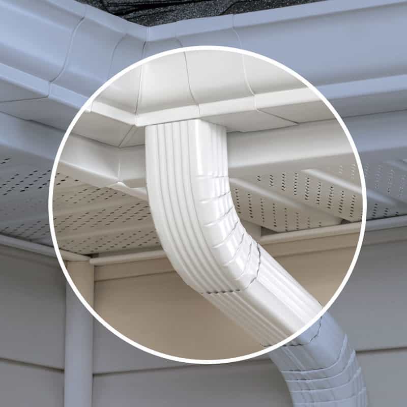 Amerimax 3 in. W x 2 in. H x 3 in. L Aluminum Gutter Elbow A White - Ace Hardware