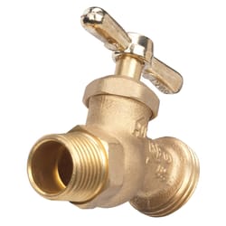 Homewerks 1/2 in. MIP X 3/4 in. MHT Brass No-Kink Hose Bibb