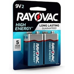 Rayovac High Energy 9-Volt Alkaline Batteries 2 pk Carded