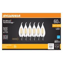 Sylvania Truwave B10 E11 LED Bulb Soft White 60 Watt Equivalence 6 pk