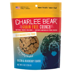 Charlee Bear Grain Free Crunch Bacon Blueberry Grain Free Biscuit For Dogs 8 oz 1 pk